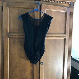 Black bodysuit with sheer center